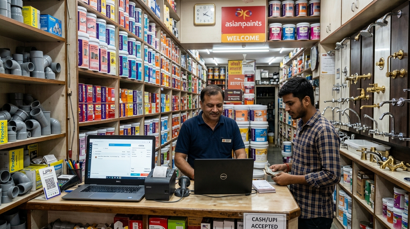 Hardware & Paint Business Management Blueprint (2026): Tinting Formulation, Dual Unit Billing, Thekedar Project Ledger & Zero Leakage Software Guide